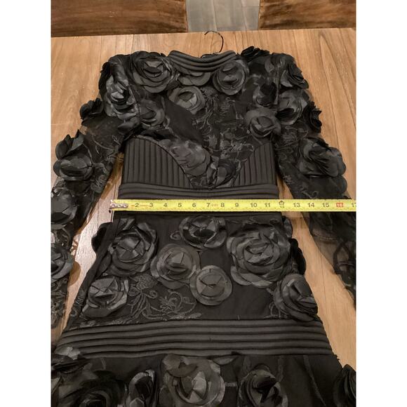 Zhivago THE VENDETTA Embellished Floral Mesh Minidress black size 2 - Picture 4 of 16